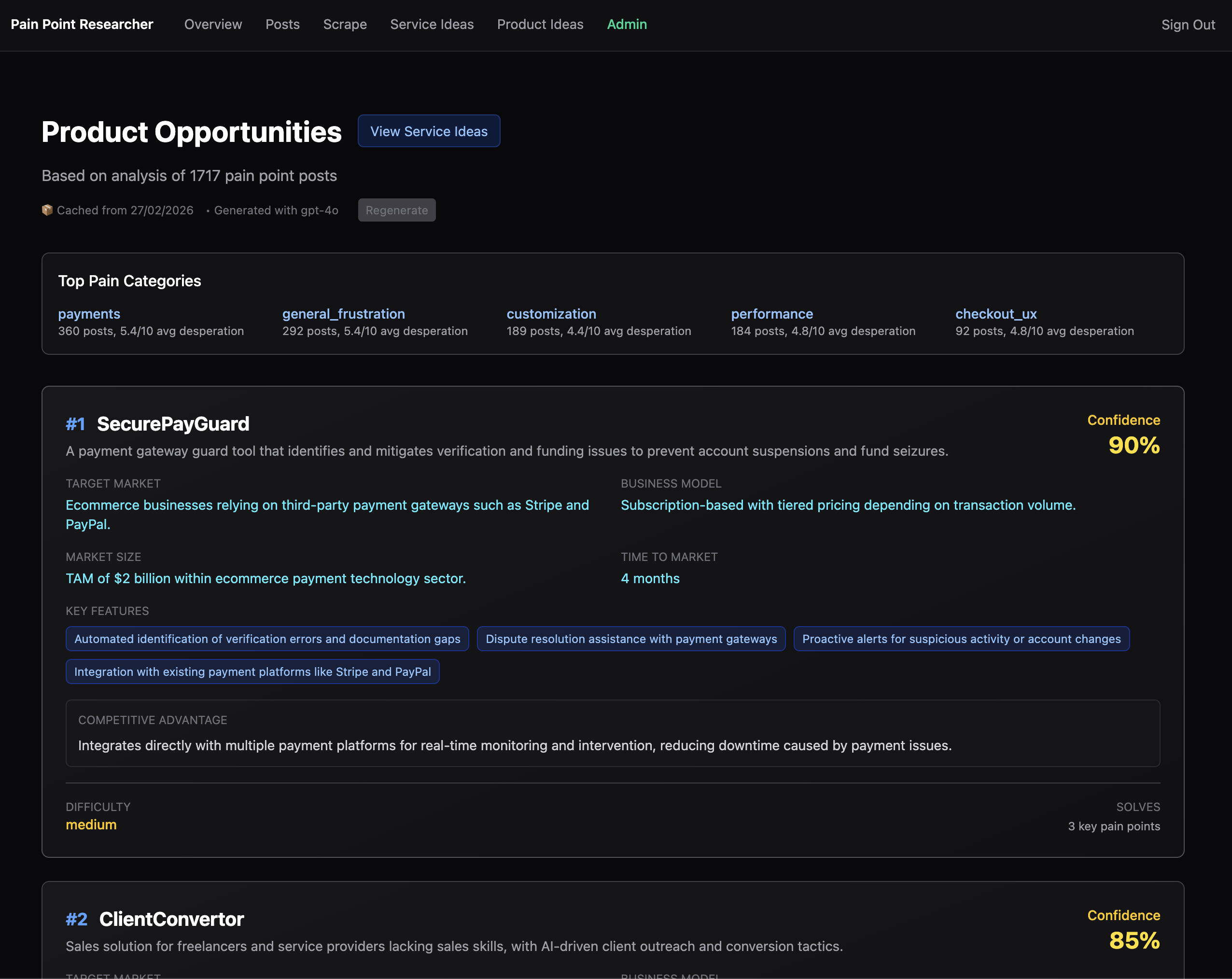 Pain Point Researcher screenshot